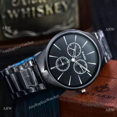 Replica Rado True Extra-Thin Black Ceramic Black Dial Watch
